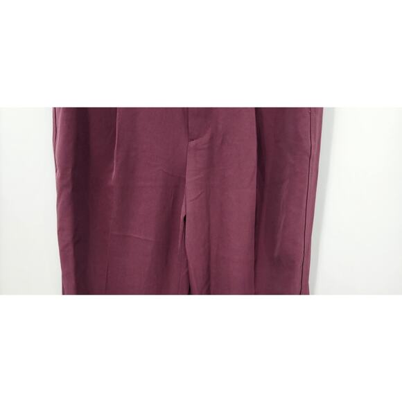 Everlane Japanese GoWeave Way-High Tapered Pant Burgundy Women Size 4 - Picture 8 of 11